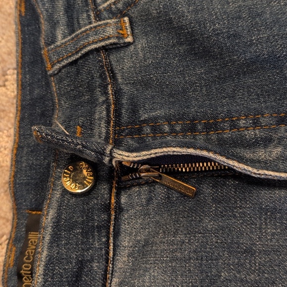 Roberto Cavalli vintage denim jeans with silk and velvet embroidery - Picture 13 of 16